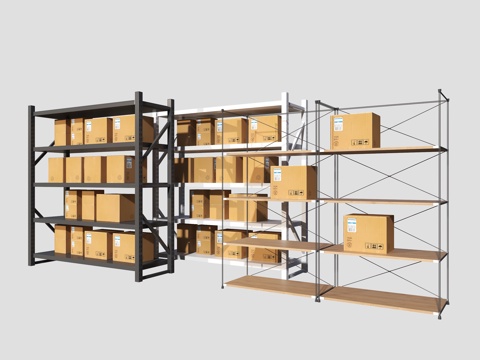  架子 货架 置物架 快递架3d模型 