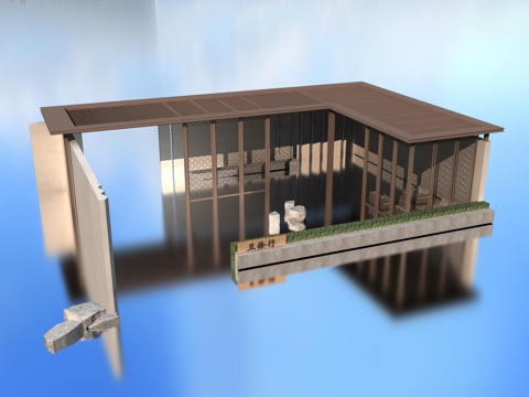  新中式亭子3d模型 
