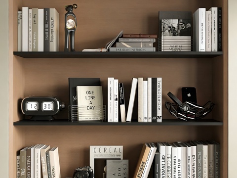  现代饰品摆件组合 书籍 饰品摆件组合 翻页钟表 雕塑3d模型 