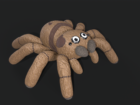  蜘蛛玩具 毛绒玩具 蜘蛛抱枕 儿童玩具 蜘蛛软毛绒背包 玩偶3d模型 