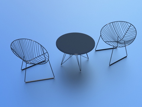 现代户外座椅3d模型 