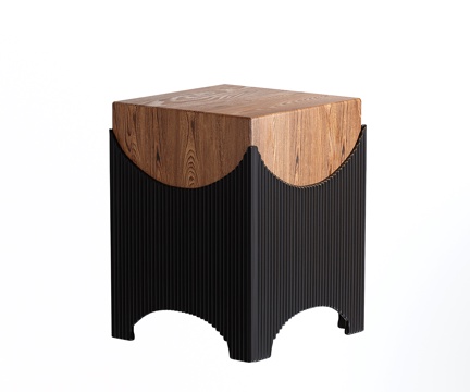  意式极简木凳子 木墩 实木边几 小茶几3d模型 