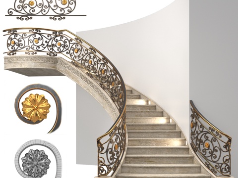  经典楼梯43d模型 