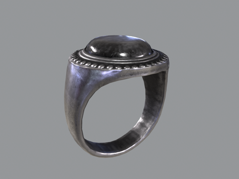  暗黑宝石戒指 首饰 幻想之戒 戒指 中世纪珠宝 次世代3d模型 