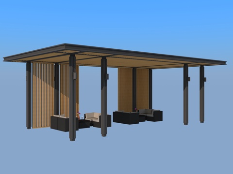  现代景观亭子3d模型 
