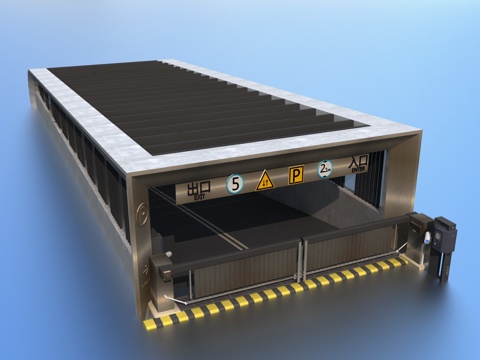  现代地下车库入口3d模型 