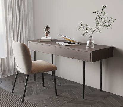  现代意式书桌椅su模型 