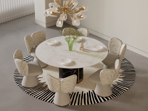 现代餐桌椅su模型