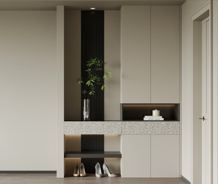 现代鞋柜 入户玄关柜su模型