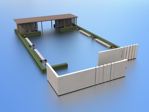  新中式景观亭子3d模型 