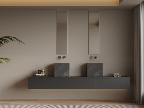 现代浴室柜su模型