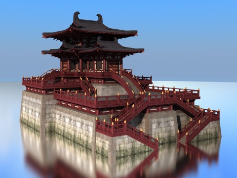  古建宫殿3d模型 