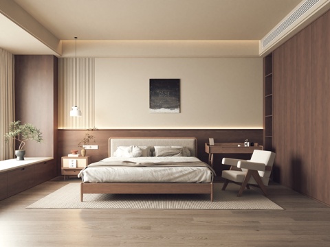  中古风卧室3d模型 