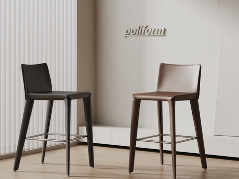  poliform现代吧椅 椅子 餐椅 皮革吧椅3d模型 