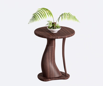 新中式边几 实木角几 小茶几su模型