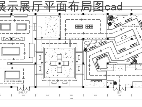 展厅平面图cad施工图