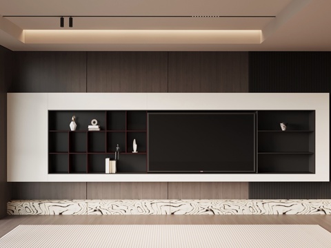 现代意式背景墙 电视背景墙su模型