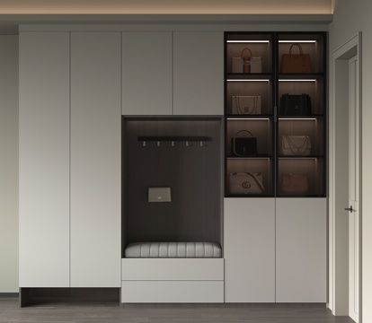  现代意式玄关柜 鞋柜3d模型 