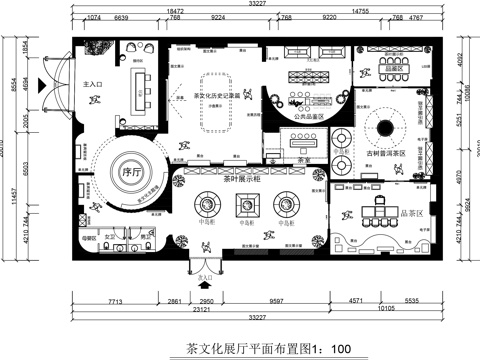 茶馆会所平面图cad施工图