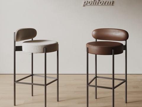 poliform现代吧椅 椅子 布艺餐椅 皮革吧椅3d模型 