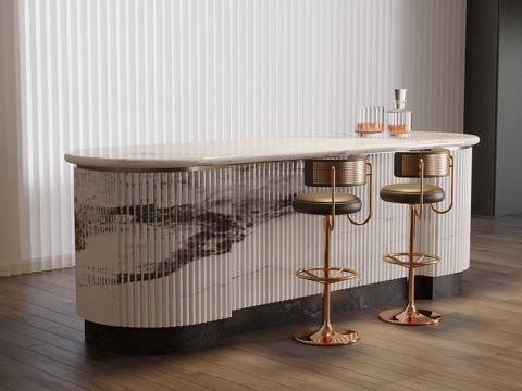  现代岛台 吧台3d模型 