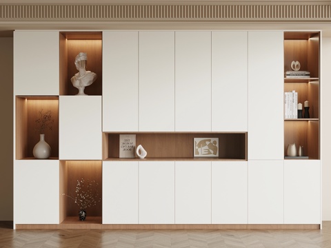  侘寂中古风餐边柜 装饰柜 储物柜3d模型 