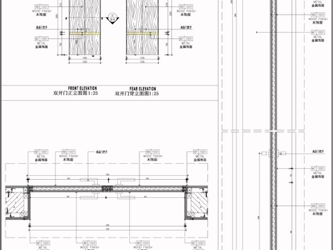  木门 双开门  平开门 门节点cad施工图 