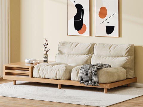  日式软包沙发3d模型 