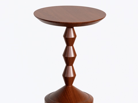  法式复古边几 角几 小茶几 圆几3d模型 