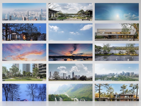  现代其他材质 环绕背景 户外背景 植物背景 环境贴图su模型 