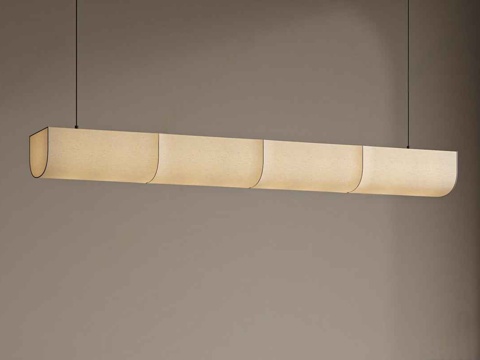  新中式侘寂长条吊灯 餐厅吊灯 艺术吊灯3d模型 