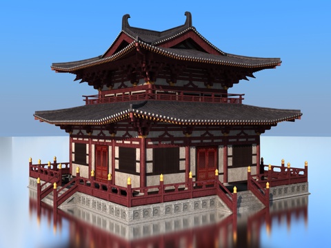  古代宫殿3d模型 