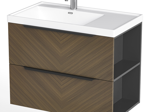  北欧简约台盆 卫生间台盆 台盆3d模型 