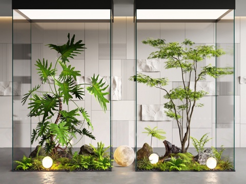  现代绿植植物堆3d模型 