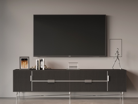  现代意式电视柜 边柜3d模型 