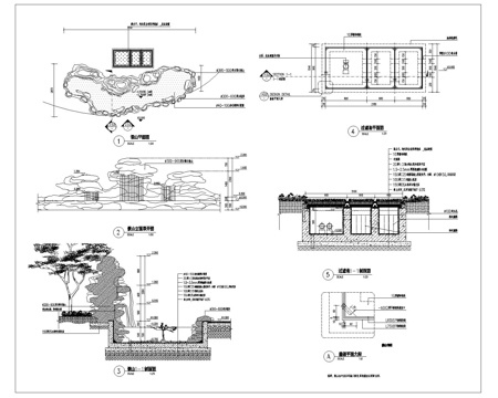  鱼池净化池cad施工图cad施工图 