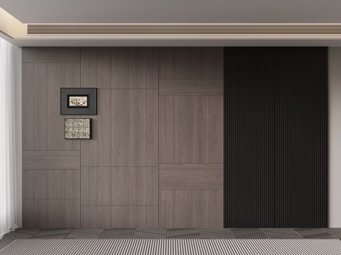 现代意式沙发背景墙su模型