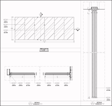  玻璃门 玻璃推拉门 办公推拉门 玻璃门节点cad施工图 