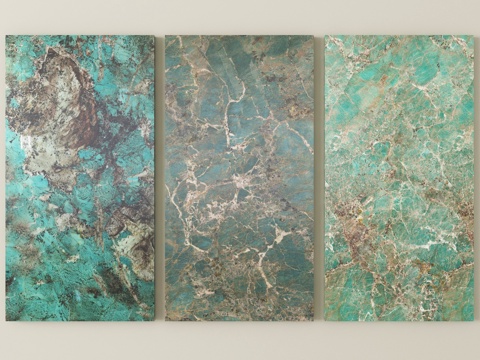  现代石材 绿色大理石 岩板 护墙板 背景墙su模型 