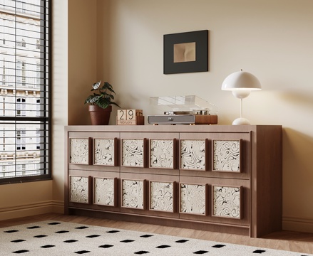  中古风玄关柜 斗柜 边柜3d模型 