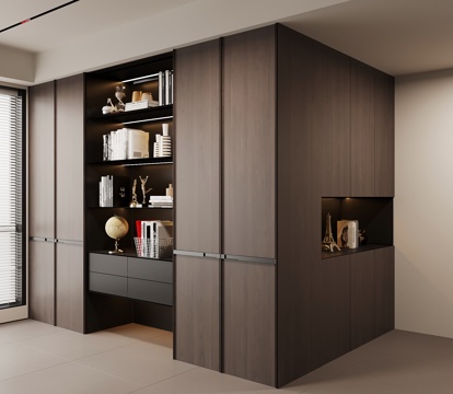  现代意式书柜 玄关柜3d模型 