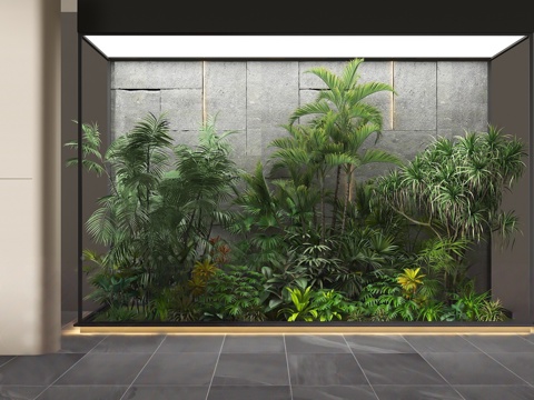  现代绿植植物堆3d模型 