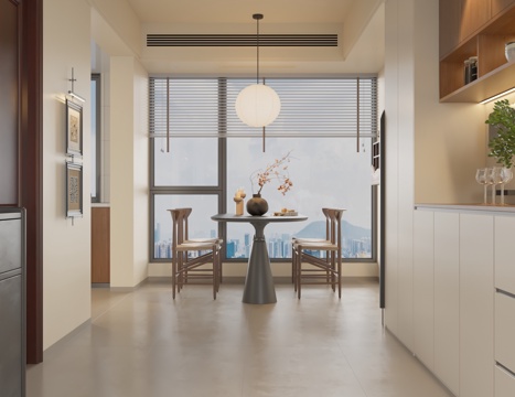  中古风客餐厅3d模型 