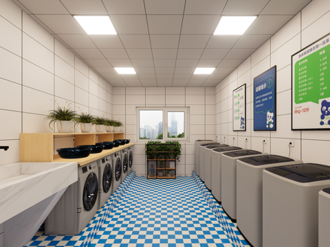 现代学习公共洗衣房su模型