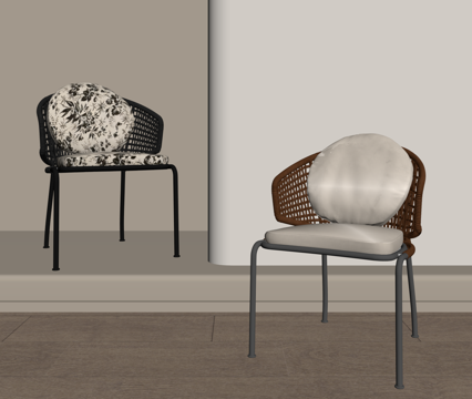  法式中古椅子 单椅 餐椅su模型 