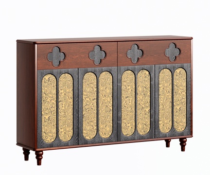  法式中古餐边柜 玄关柜 斗柜 储物柜 收纳柜su模型 