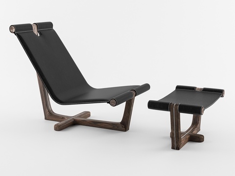  休闲椅脚凳3d模型 