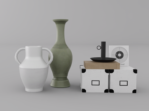 摆件组合su模型