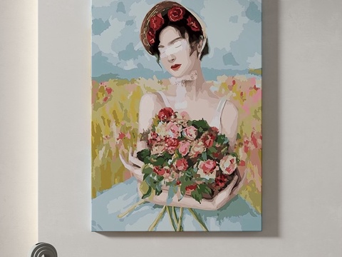  现代，奶油，轻奢，装饰画3d模型 