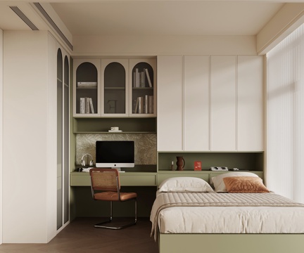 法式榻榻米卧室su模型